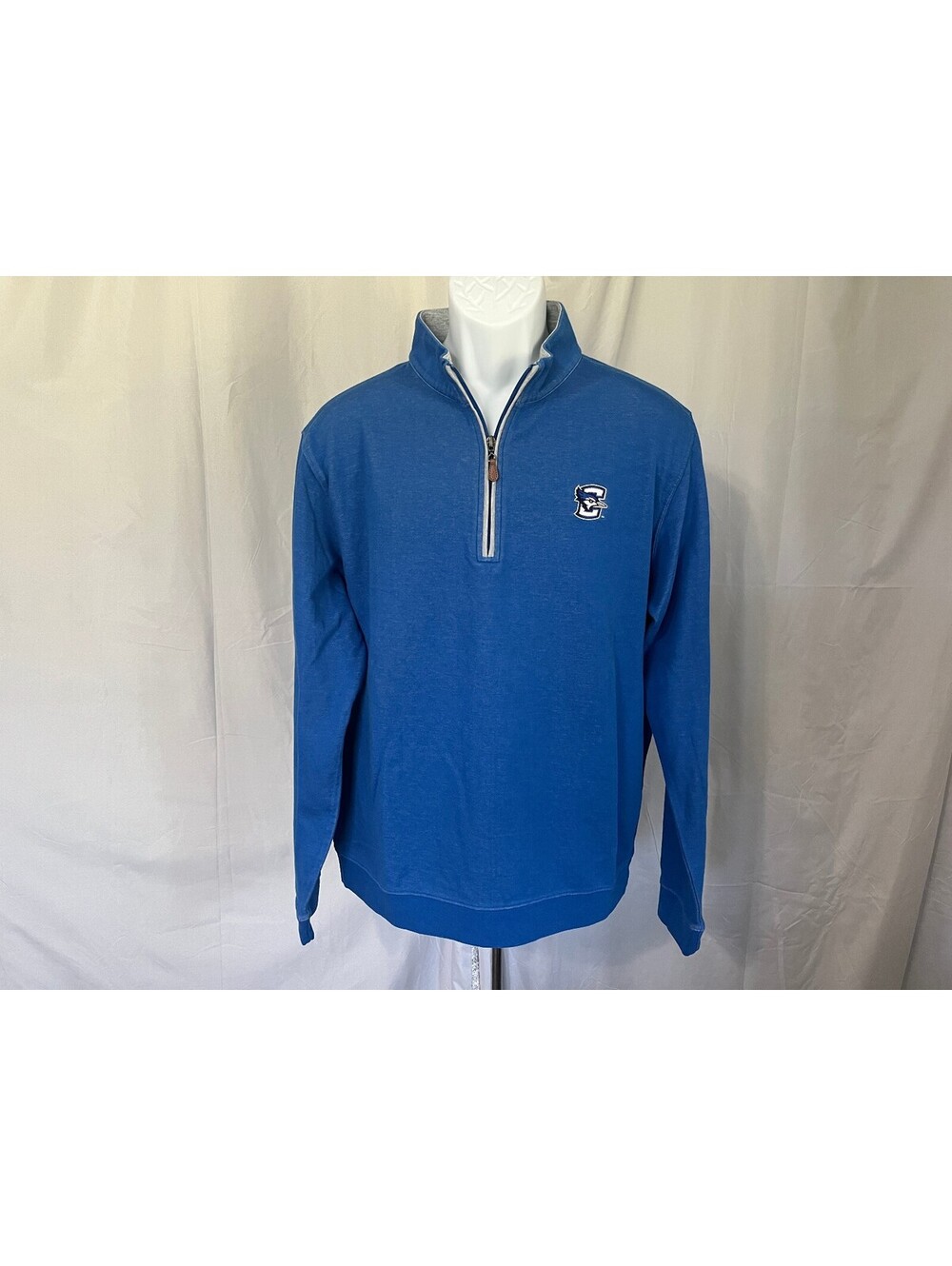 johnnie-O Men's Blue Creighton BlueJays 1/4 Zip Sweater Jacket Pullover Large L